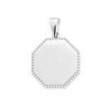 Gravuranhänger Basic Achteckig Mit Mittlerem Rand Stahl Medium / Stahl