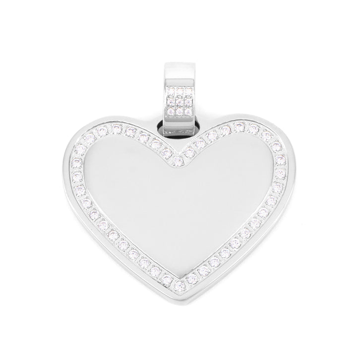 Engraving 
Pendant Basic Heart With Large Zirconia Steel LARGE