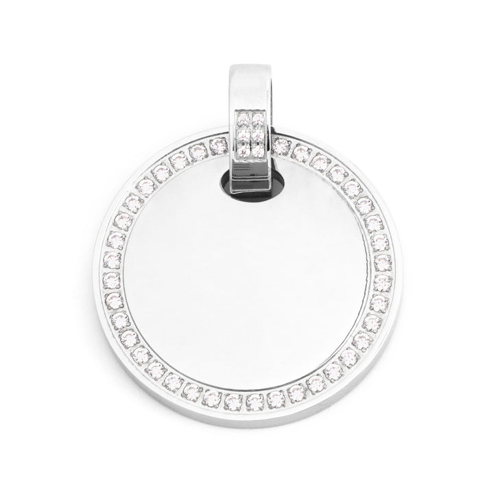 Engraving 
Pendant Basic Round With Large Zirconia Steel LARGE