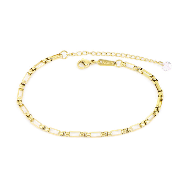 Armband Basic Venezianische Abgerundete Glieder, Vergoldet 18 / Stahl