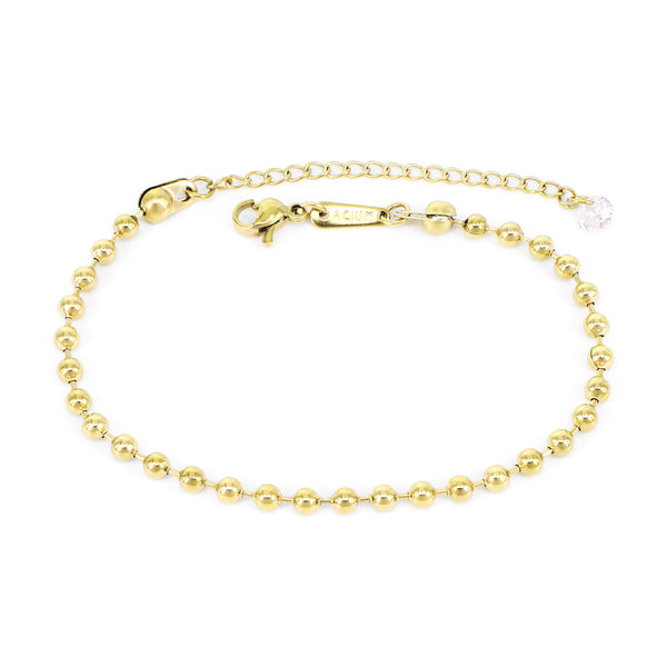 Armband Basic Bolinha Glieder Vergoldet 18 / Stahl