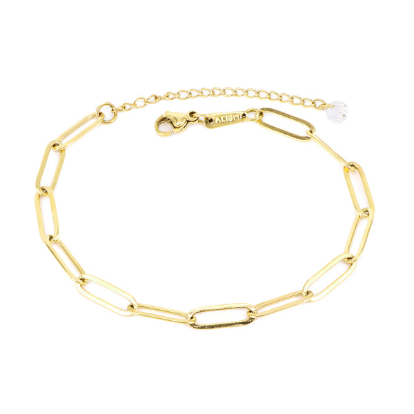 Armband Basic Clip Vergoldet 18 / Stahl