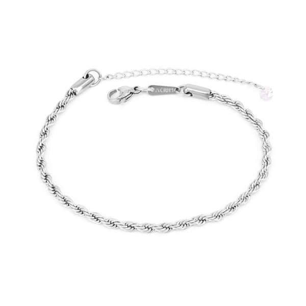 Französisches Gliederarmband mit Zirkonia-Anhängerdetail aus chirurgischen Edelstahl