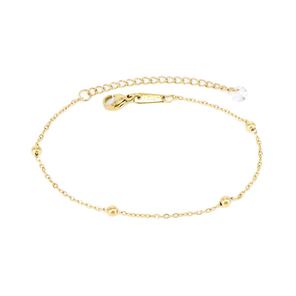 Armband Basic Links Bolinha Vergoldet 18 / Stahl