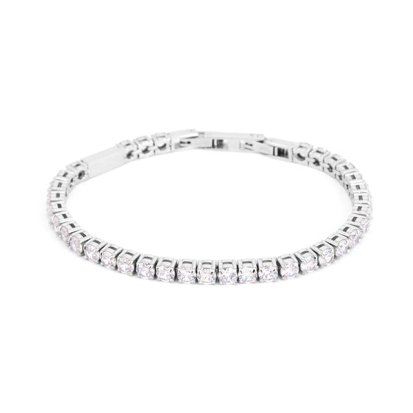 Glow-armband mit runden zirkonia eingefasst in chirurgischem Stahl 3 mm
