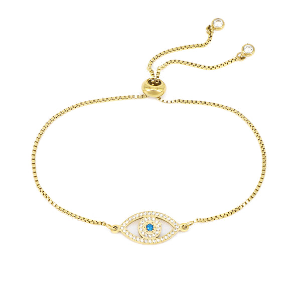 Armband Glow Augenform Mit Zirkonia Vergoldet 21 / Stahl