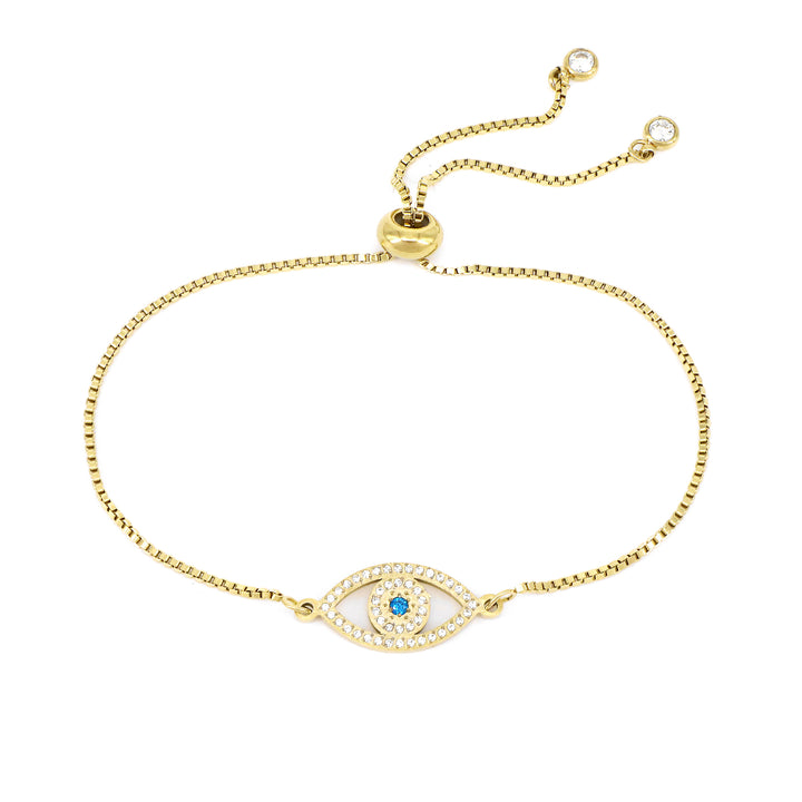 Armband Glow Augenform Mit Zirkonia Vergoldet 21 / Stahl