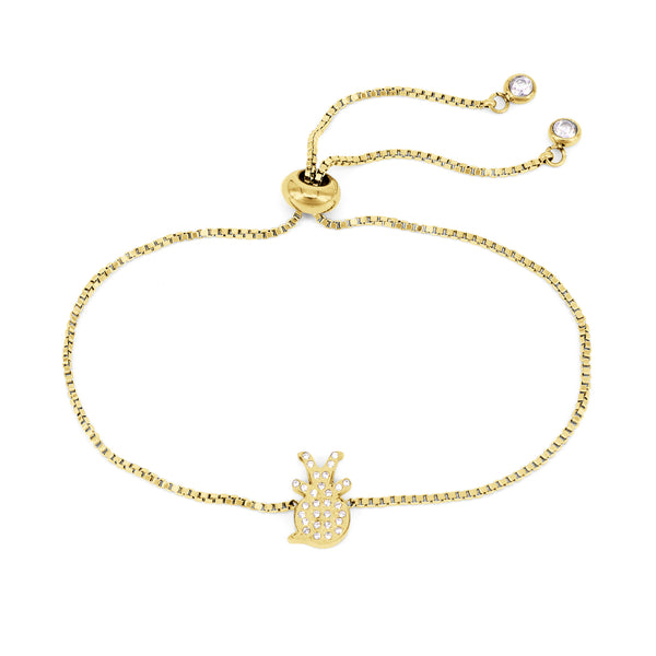 Armband Glow Boy Shape Mit Zirkonia Vergoldet 21 / Stahl