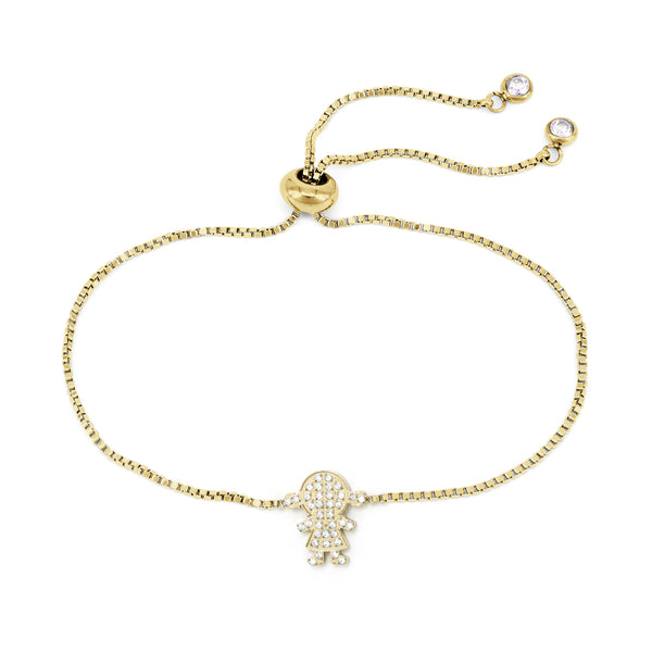 Armband Glow Girl Shape Mit Zirkonia Vergoldet 21 / Stahl