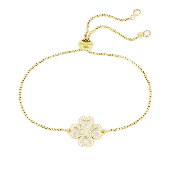 Armband Glow Clover Form Mit Zirkonia Vergoldet 21 / Stahl