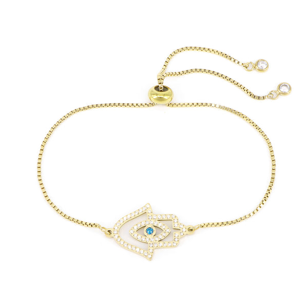 Armband Glow Handform Mit Zirkonia Vergoldet 21 / Stahl