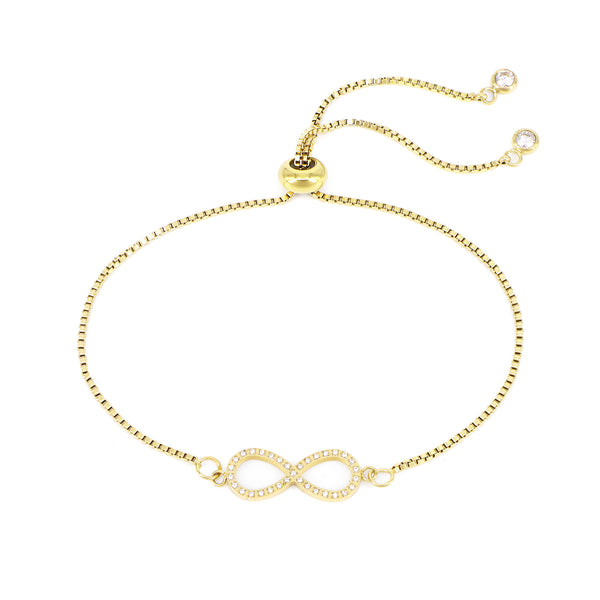 Armband Glow Infinity Shape Mit Zirkonia Vergoldet 21 / Stahl