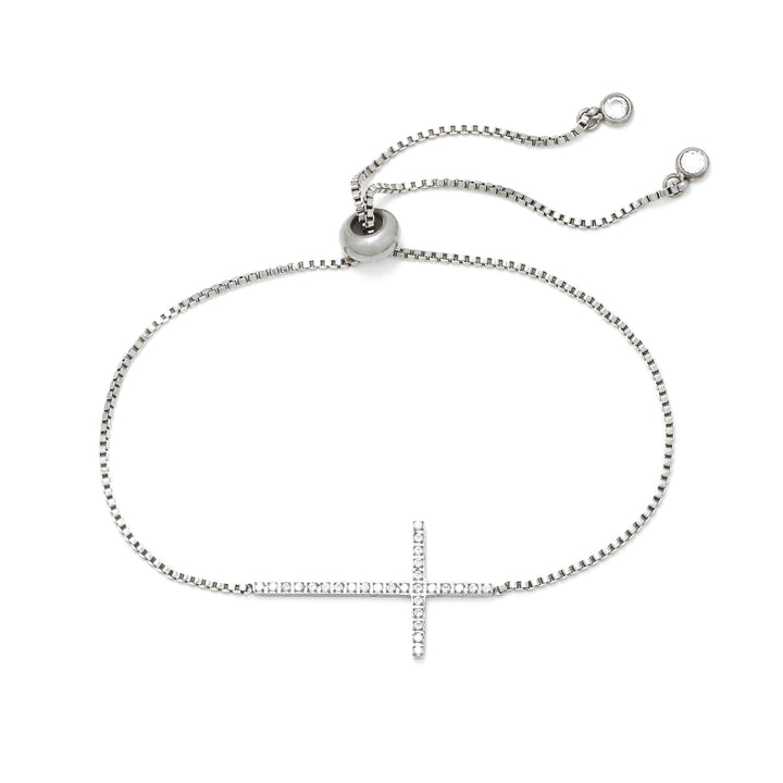 Armband Glow Side Cross Shape Mit Zirkonia-Stahl 21 / Stahl