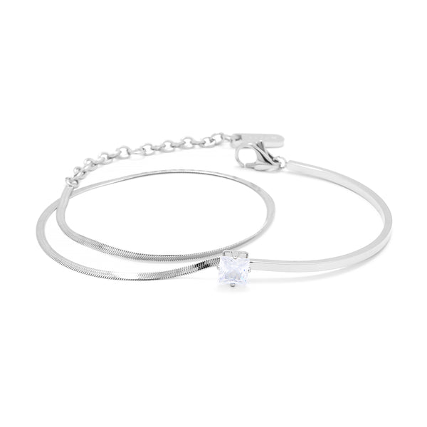 BRACELET GLOW SNAKE STEEL 18