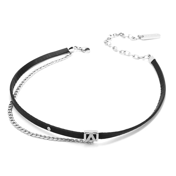 BRACELET GLOW GRUMET LINK LINE, BRAND LOGO IN CENTRAL ZIRCONIA STEEL 18
