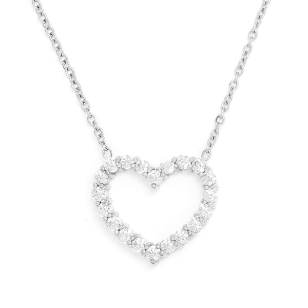 NECKLACE GLOW HEART IN ZIRCONIA STEEL