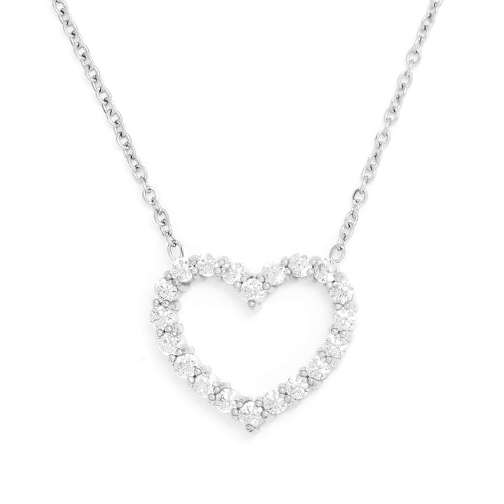 NECKLACE GLOW HEART IN ZIRCONIA STEEL