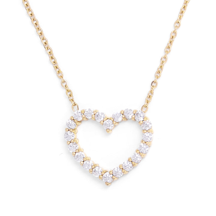 NECKLACE GLOW HEART IN ZIRCONIA GOLD PLATED