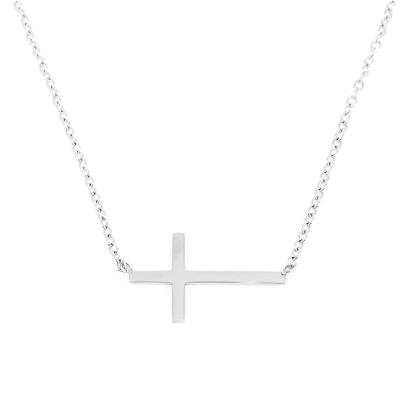 Halskette Basic Seitenkreuz Stahl Stahl