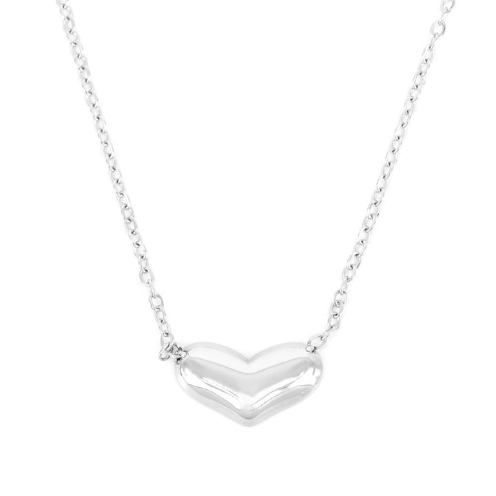 Halskette Basic Kleines Abgerundetes Herz Stahl Stahl