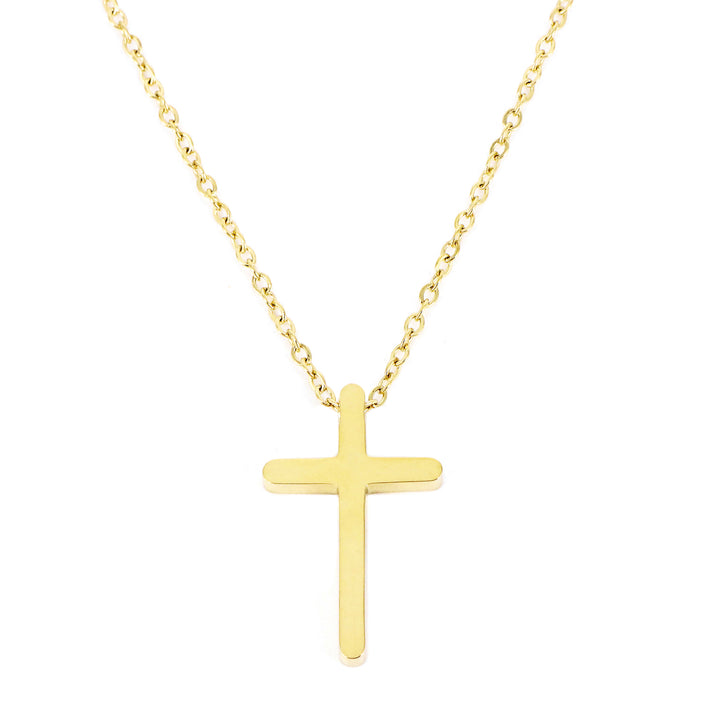 NECKLACE BASIC CROSS GOLD PLATED SMALL