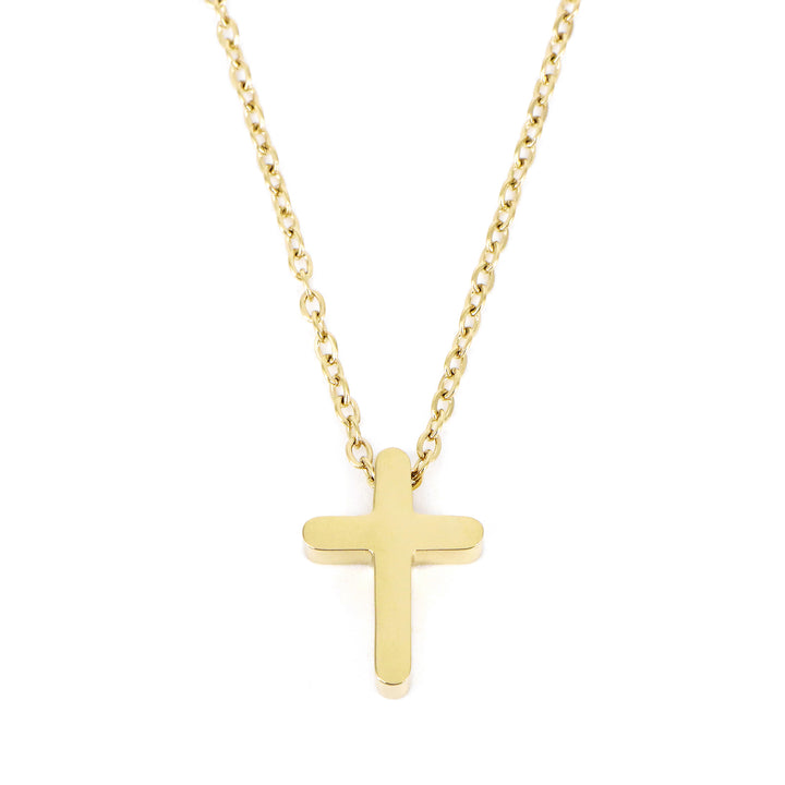NECKLACE BASIC CROSS GOLD PLATED XS