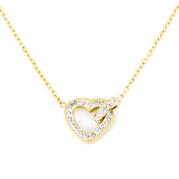 Halskette Glow Heart Mit Zirkonia Vergoldet Stahl