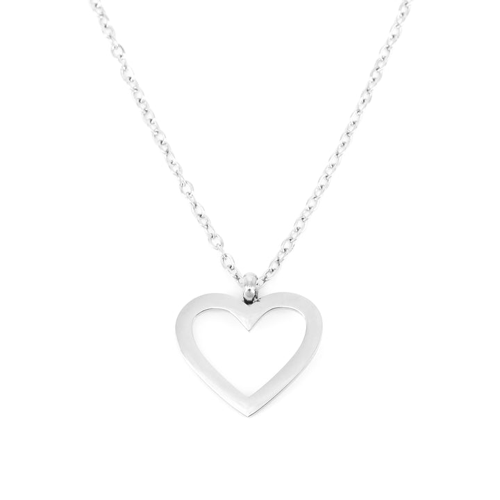Halskette Basic Glattes Herz Stahl Stahl
