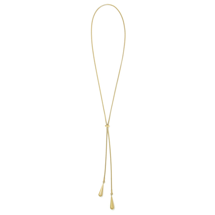 Halskette Basic Lange Tropfenform Vergoldet Stahl