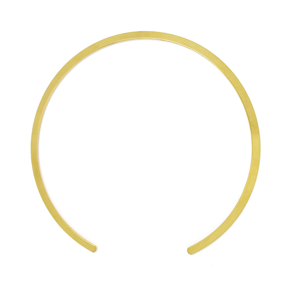 Halskette Basic Breit Halbkreisförmig Vergoldet Stahl