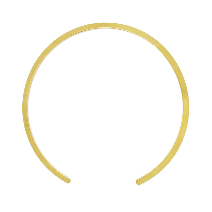 Halskette Basic Breit Halbkreisförmig Vergoldet Stahl