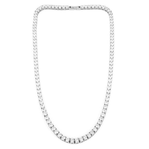 Halskette Glow Round Zirkonia Line Stahl Stahl