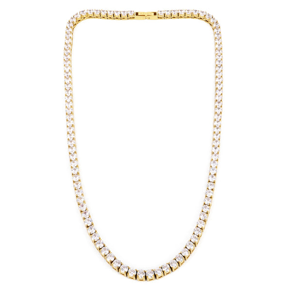 Halskette Glow Round Zirkonia Linie Vergoldet Stahl