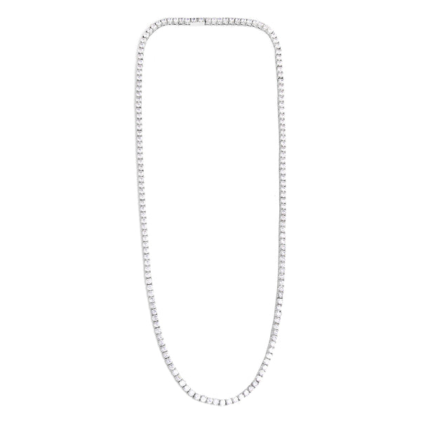 NECKLACE GLOW ROUND ZIRCONIA LINE STEEL 45