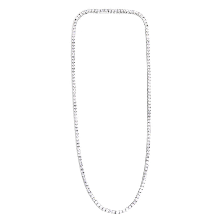NECKLACE GLOW ROUND ZIRCONIA LINE STEEL 45