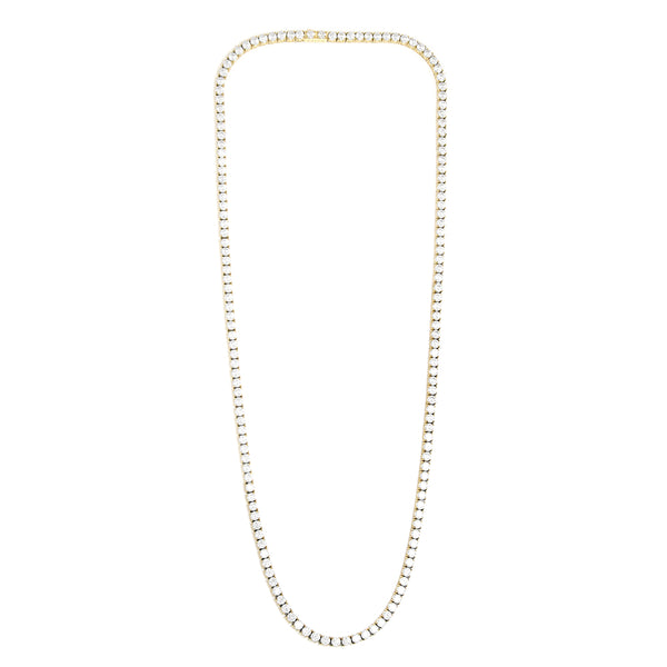 NECKLACE GLOW ROUND ZIRCONIA LINE GOLD PLATED 45