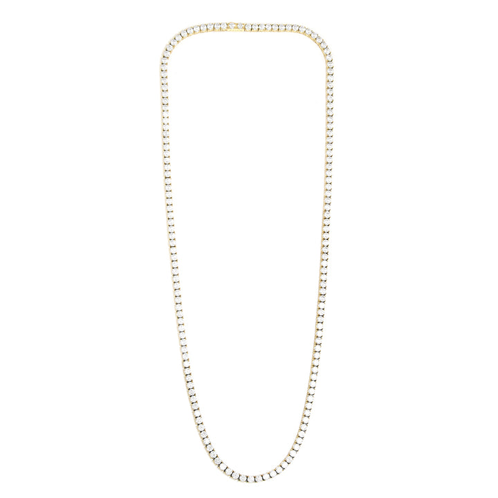 NECKLACE GLOW ROUND ZIRCONIA LINE GOLD PLATED 45
