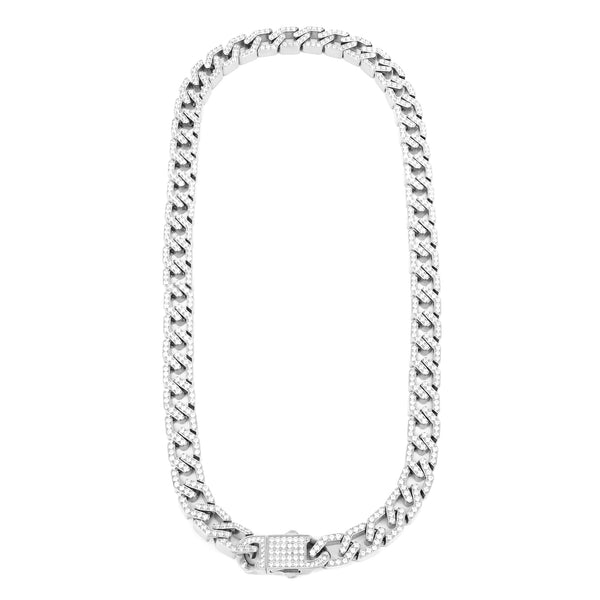 Halskette Glow Thick Double Grumet Mit Zirkonia-Stahl Stahl