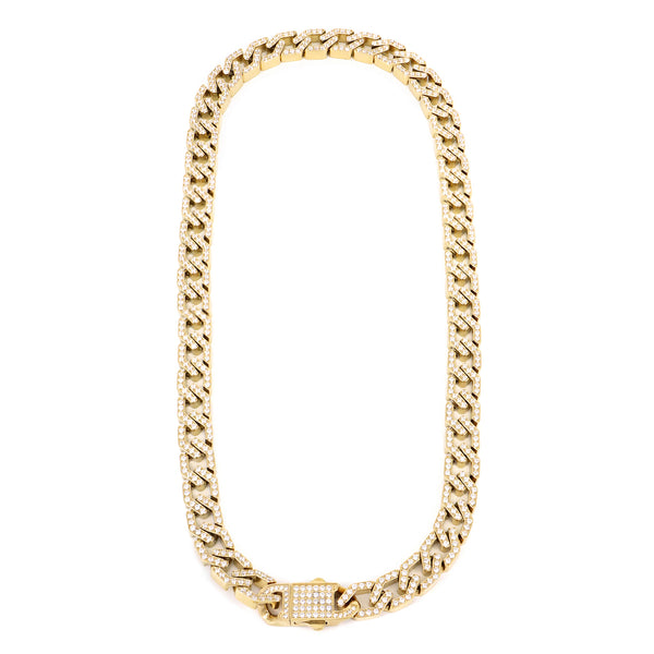 Halskette Glow Thick Double Grumet Mit Zirkonia Vergoldet Stahl