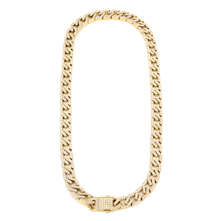 Halskette Glow Thick Double Grumet Mit Zirkonia Vergoldet Stahl