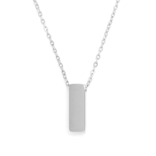 NECKLACE BASIC RECTANGLE STEEL