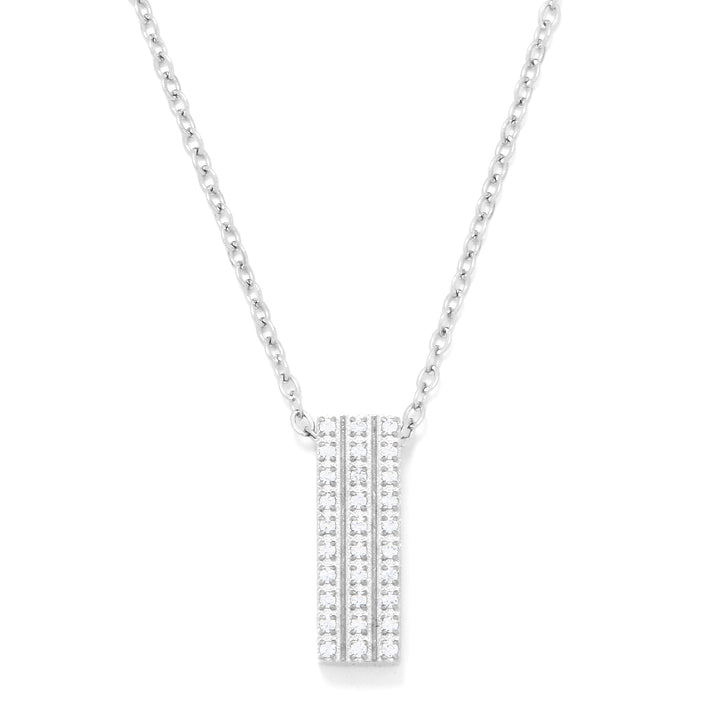 NECKLACE GLOW RECTANGLE WITH ZIRCONIA STEEL