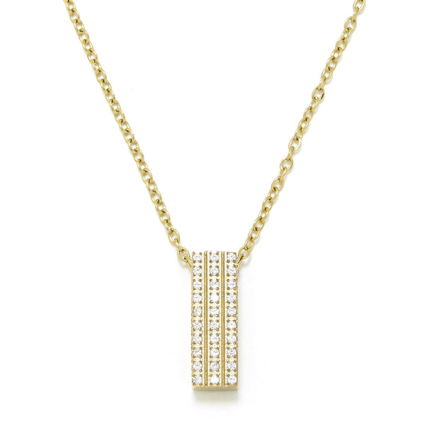 NECKLACE GLOW RECTANGLE WITH ZIRCONIA GOLD PLATED