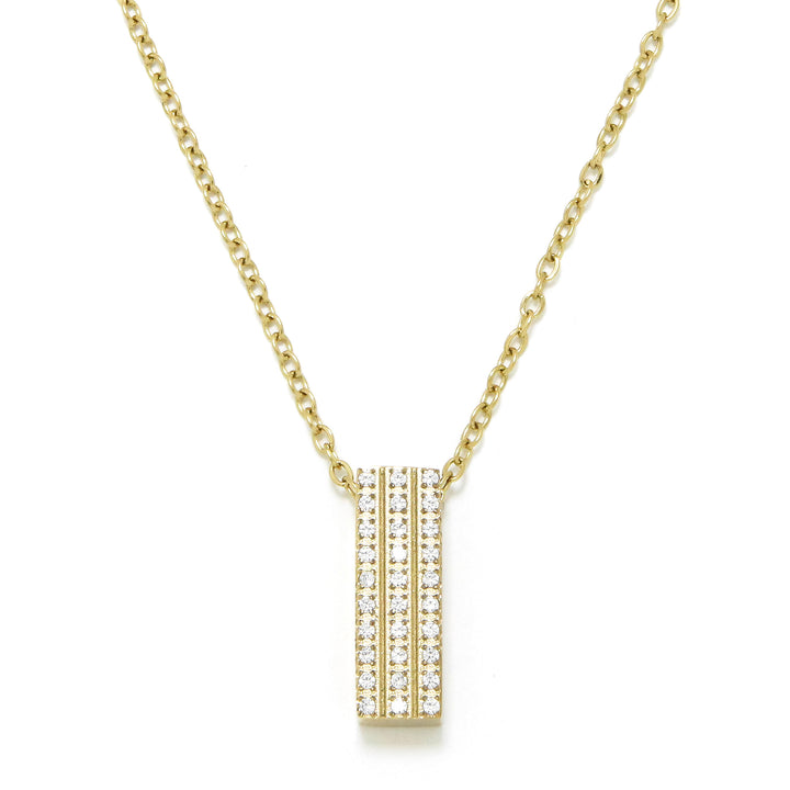 NECKLACE GLOW RECTANGLE WITH ZIRCONIA GOLD PLATED