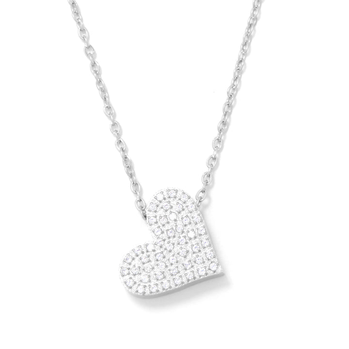 Halskette Glow Heart Mit Zirkonia Stahl Stahl