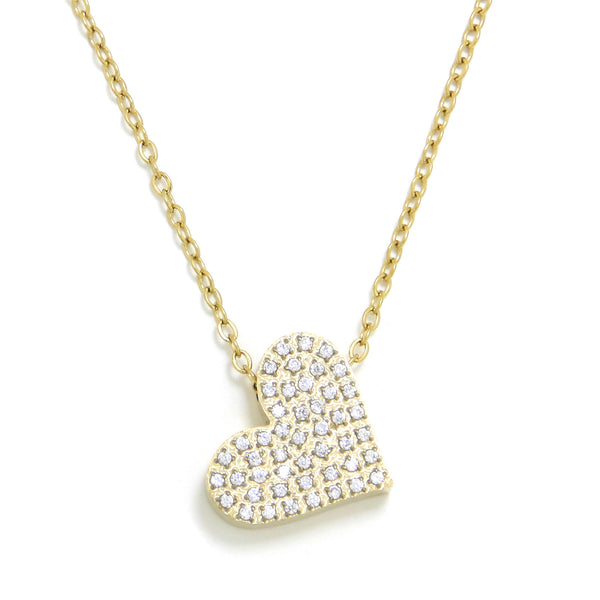 Halskette Glow Heart Mit Zirkonia Vergoldet Stahl