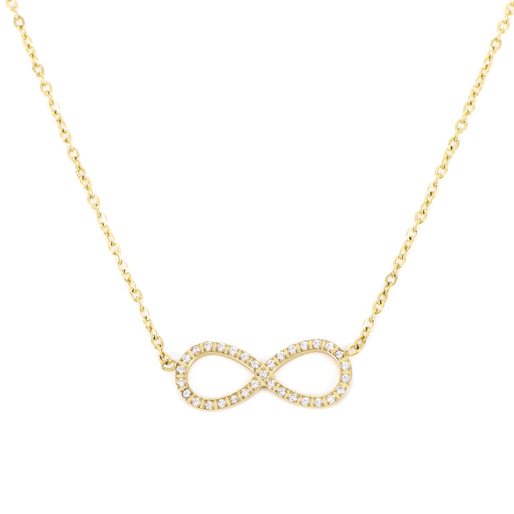 Halskette Glow Infinity Mit Zirkonia Vergoldet Stahl
