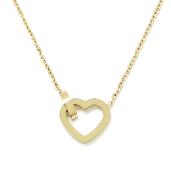 Halskette Basic Herz Vergoldet Stahl