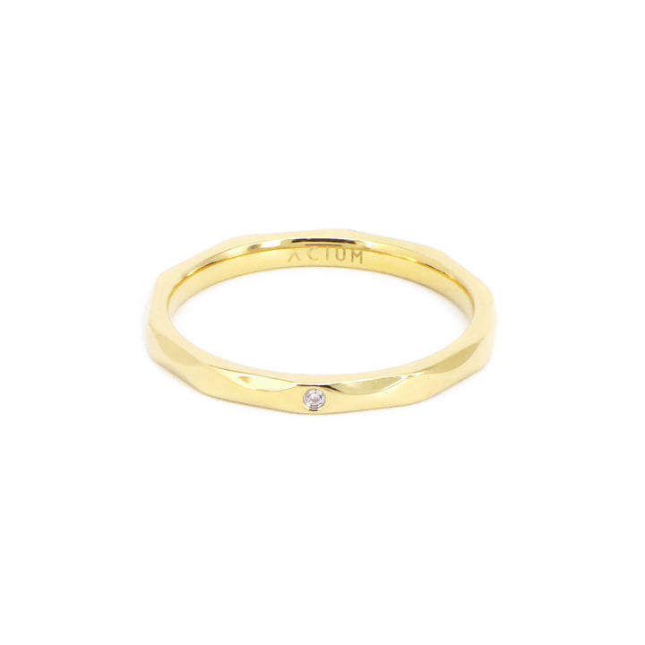 Ring Glow Round Octagonal Gold Plated – ACIUM | GERMANY