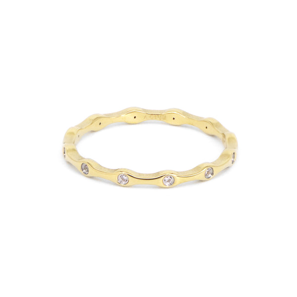 Ring Glow Zirconia Nodules Gold Plated MEDIUM